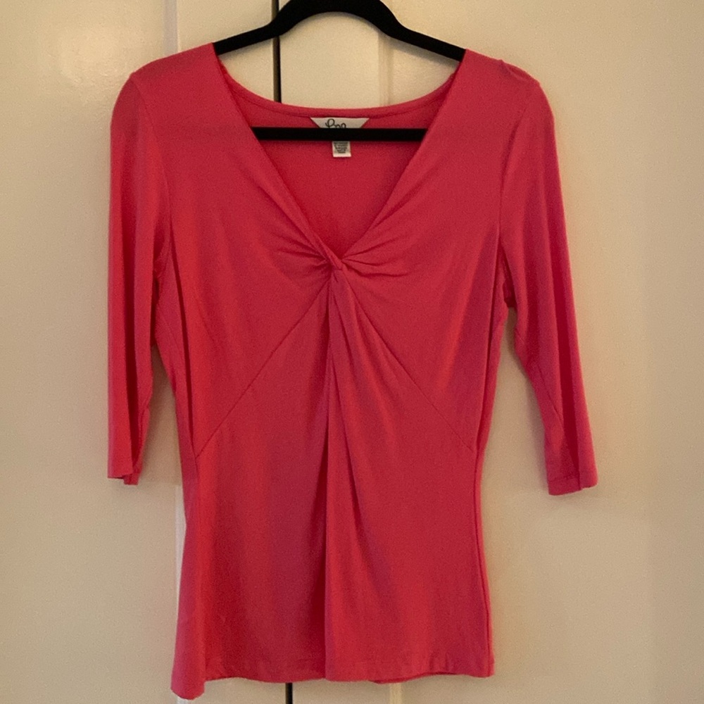 LILLY PULITZER 3/4 Sleeve Twist Front Knit Top